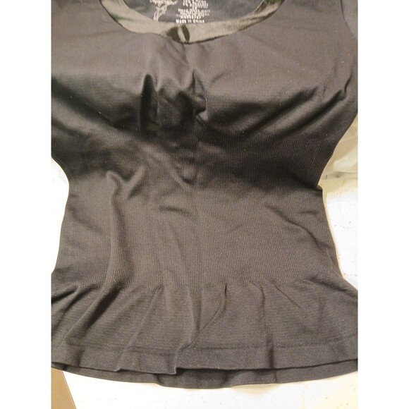 Heavenly Shapewear Black Tshirt 1x Shortsleeve 99747 Comfort Control Quality - Picture 3 of 16